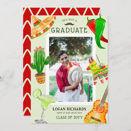 メキシコ卒業生のタコ 案内状 (正面/裏面)