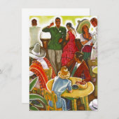 メキシコ南の縁ど空白のパーティの招待状 招待状 (正面/裏面)