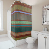 メキシコ南西部ストライプのタイル模様 シャワーカーテン (インサイチュ)