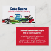 メキシコ南西部フーズのシェフケータリングビズカード 名刺 (正面/裏面)