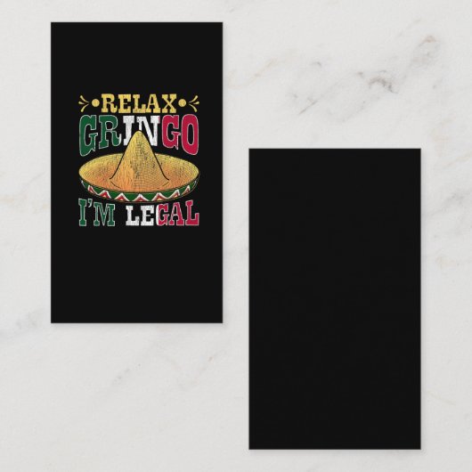 メキシコ合おもしろい法アメリカ市民メキシコユーモア 名刺 (正面/裏面)