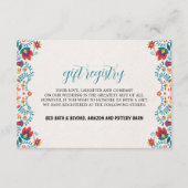 メキシコ品亮いお祭り カラフルな植物園 花の結婚式 エンクロージャーカード (正面)