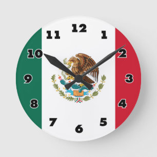 メキシコ国カスタム旗の丸時計 ラウンド壁時計