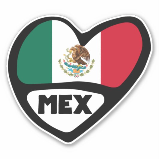 メキシコ国コード国旗のハート, MEX シール (正面)
