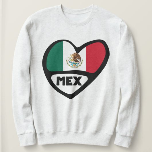 メキシコ国コード国旗のハート, MEX スウェットシャツ (デザイン正面)