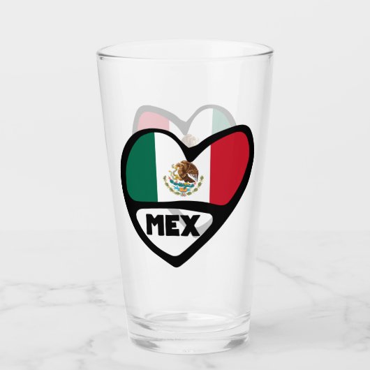 メキシコ国コード国旗のハート, MEX タンブラーグラス (正面)