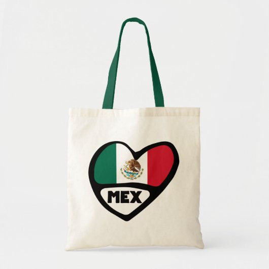 メキシコ国コード国旗のハート, MEX トートバッグ (正面)