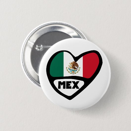 メキシコ国コード国旗のハート, MEX 缶バッジ (正面&裏面)