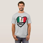 メキシコ国コード国旗のハート, MEX Tシャツ (正面フル)