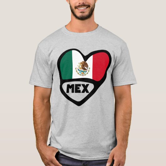 メキシコ国コード国旗のハート, MEX Tシャツ (正面)