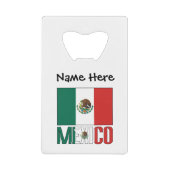 メキシコ国パーソナライズされた旗 クレジットカード栓抜き (正面)