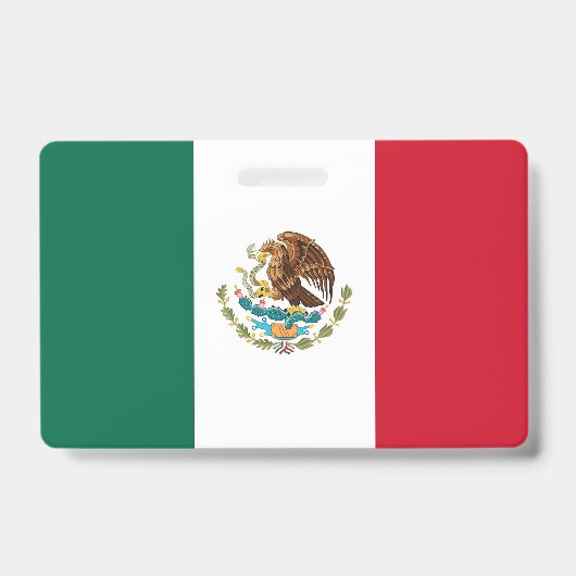 メキシコ国旗が付いた名前バッジ バッジ (正面)