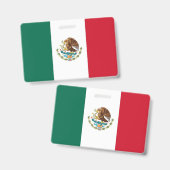 メキシコ国旗が付いた名前バッジ バッジ (正面＆裏面)
