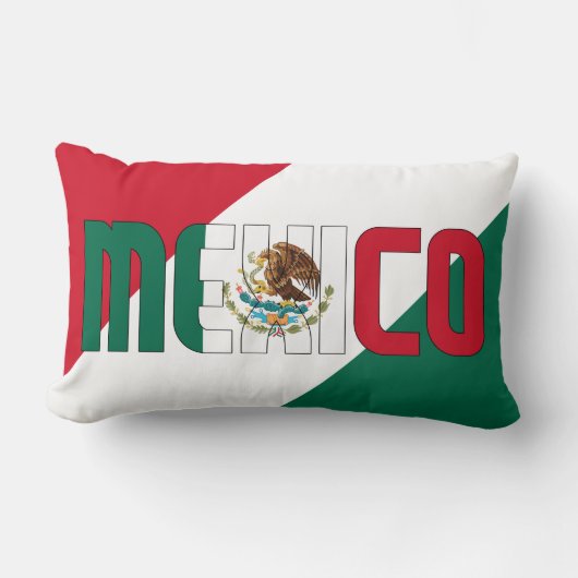 メキシコ国旗で色を変えた夢 ランバークッション (正面)