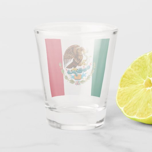 メキシコ国旗とメキシコの国の愛国者/スポーツファン ショットグラス (裏面)