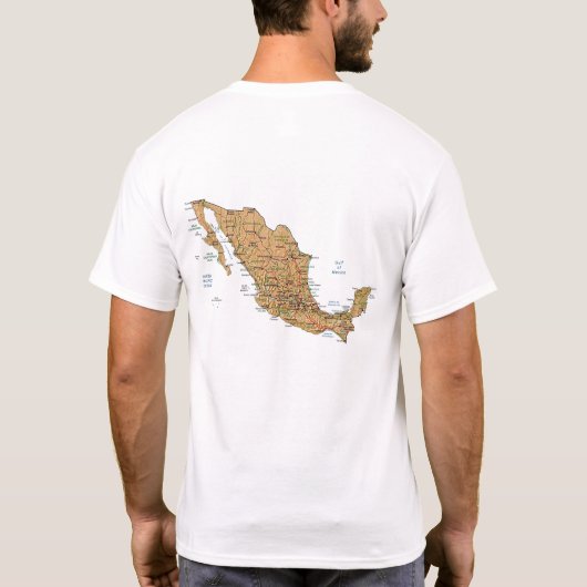 メキシコ国旗と地図Tシャツ Tシャツ (裏面)