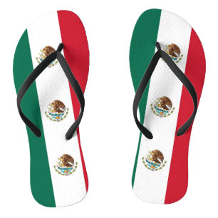 メキシコ国旗と大人のスリムなストラップ ビーチサンダル