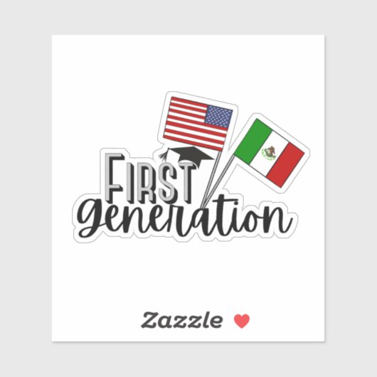 メキシコ国旗と第1世代アメリカ国旗 シール (シート)