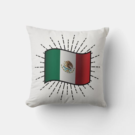 メキシコ国旗のイラストレーション クッション (正面)
