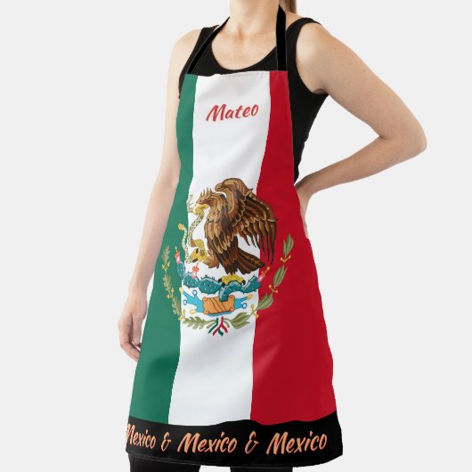 メキシコ国旗のエプロン、メキシコ、メキシコ料理人キッチン エプロン (インサイチュ)