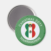 メキシコ国旗のクリスマスエンジェル オーダーメイド マグネット (正面/裏面)