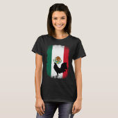 メキシコ国旗のゲーム鶏の鶏のゲームフォール Tシャツ (正面フル)