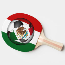 メキシコ国旗のサッカーボール 卓球ラケット