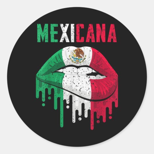 メキシコ国旗のシャツ女の子の女の子幼児メキシコ ラウンドシール (正面)