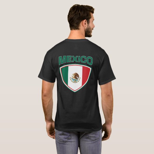 メキシコ国旗のシールドTシャツ Tシャツ (裏面フル)
