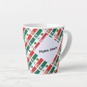 メキシコ国旗のタイル貼りパーソナライズされた カフェラテマグ (右アングル)