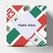 メキシコ国旗のタイル貼りパーソナライズされた フェイバーボックス (上部)