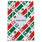 メキシコ国旗のタイル貼りパーソナライズされた ミディアムペーパーバッグ (正面)