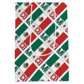 メキシコ国旗のタイル貼りパーソナライズされた ミディアムペーパーバッグ (裏面)