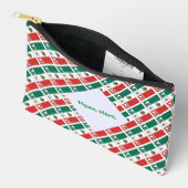 メキシコ国旗のタイル貼り緑の個人用設定 アクセサリーポーチ (見開き)