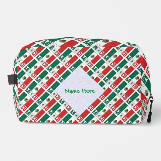 メキシコ国旗のタイル貼り緑の個人用設定 ドップキット (正面)