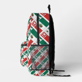メキシコ国旗のタイル貼り緑の個人用設定 プリントバックパック (右)