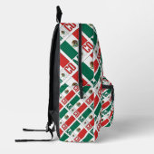 メキシコ国旗のタイル貼り緑の個人用設定 プリントバックパック (左)