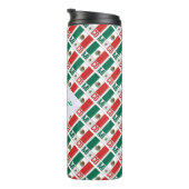 メキシコ国旗のタイル貼り緑パーソナライズされた タンブラー (回転右)