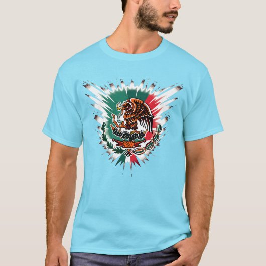 メキシコ国旗のティー。 Tシャツ (正面)