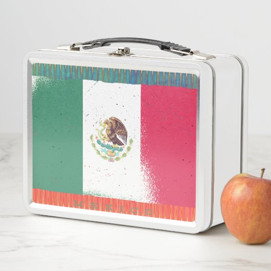 メキシコ国旗のデザイン メタルランチボックス (インサイチュ)