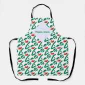 メキシコ国旗のハートグリーン愛タイルパーソナライズされた貼り エプロン (正面)