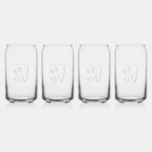 メキシコ国旗のハートグリーン愛パーソナライズされた ガラス缶 (裏面)