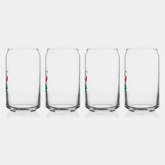 メキシコ国旗のハートグリーン愛パーソナライズされた ガラス缶 (左)