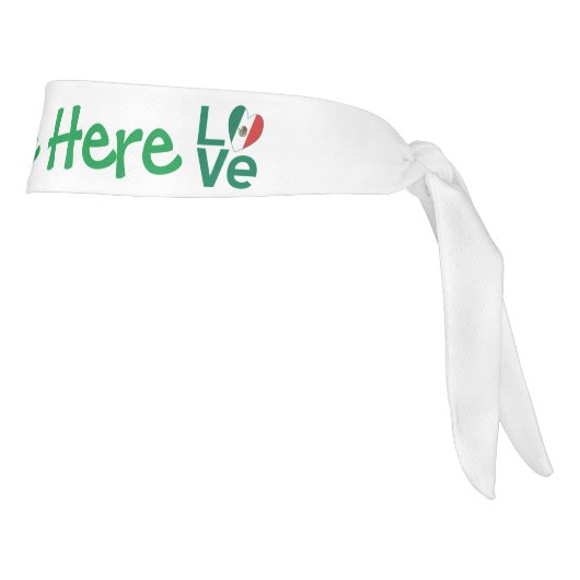 メキシコ国旗のハートグリーン愛パーソナライズされた タイヘッドバンド (回転90)