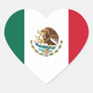 メキシコ国旗のハートシール ハートシール