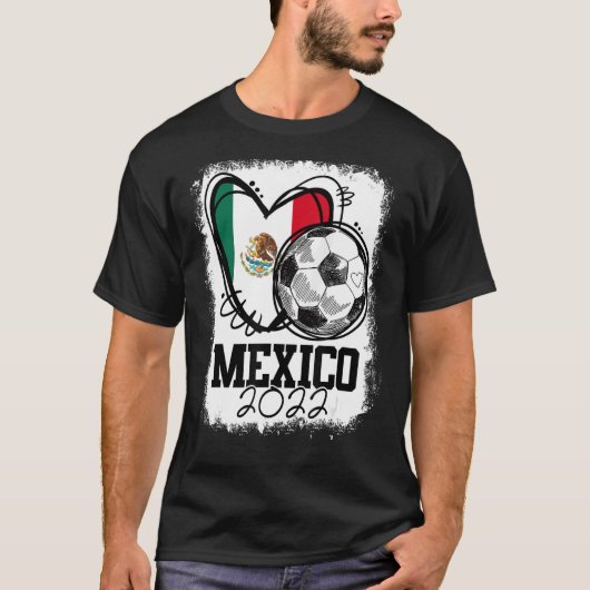 メキシコ国旗のハートメキシコ・サッカーチーム・メキシコPri Tシャツ (正面)
