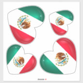 メキシコ国旗のハート切り出し シール (シート)