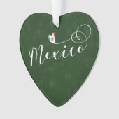 メキシコ国旗のハート、私はメキシコを愛している オーナメント (正面)