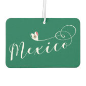 メキシコ国旗のハート、私はメキシコを愛している カーエアーフレッシュナー (裏面)