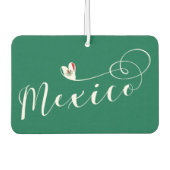 メキシコ国旗のハート、私はメキシコを愛している カーエアーフレッシュナー (正面)